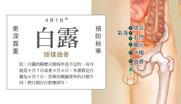 節氣養生 白露宜養陰 按壓曲骨治前列腺炎通小便 康健雜誌 節氣養生 白露宜養陰 按壓曲骨治前列腺炎通小便 康健雜誌